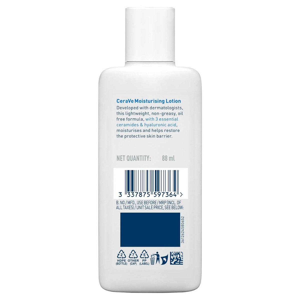 CeraVe Moisturising Lotion 88 ml | Ceramides & Hyaluronic Acid | Provides Long Lasting Hydration | Non Greasy | For Dry to Very Dry Skin, Pack of 1 CeraVe Moisturising Lotion 88 ml | Ceramides & Hyaluronic Acid | Provides Long Lasting Hydration | Non Greasy | For Dry to Very Dry Skin, Pack of 1