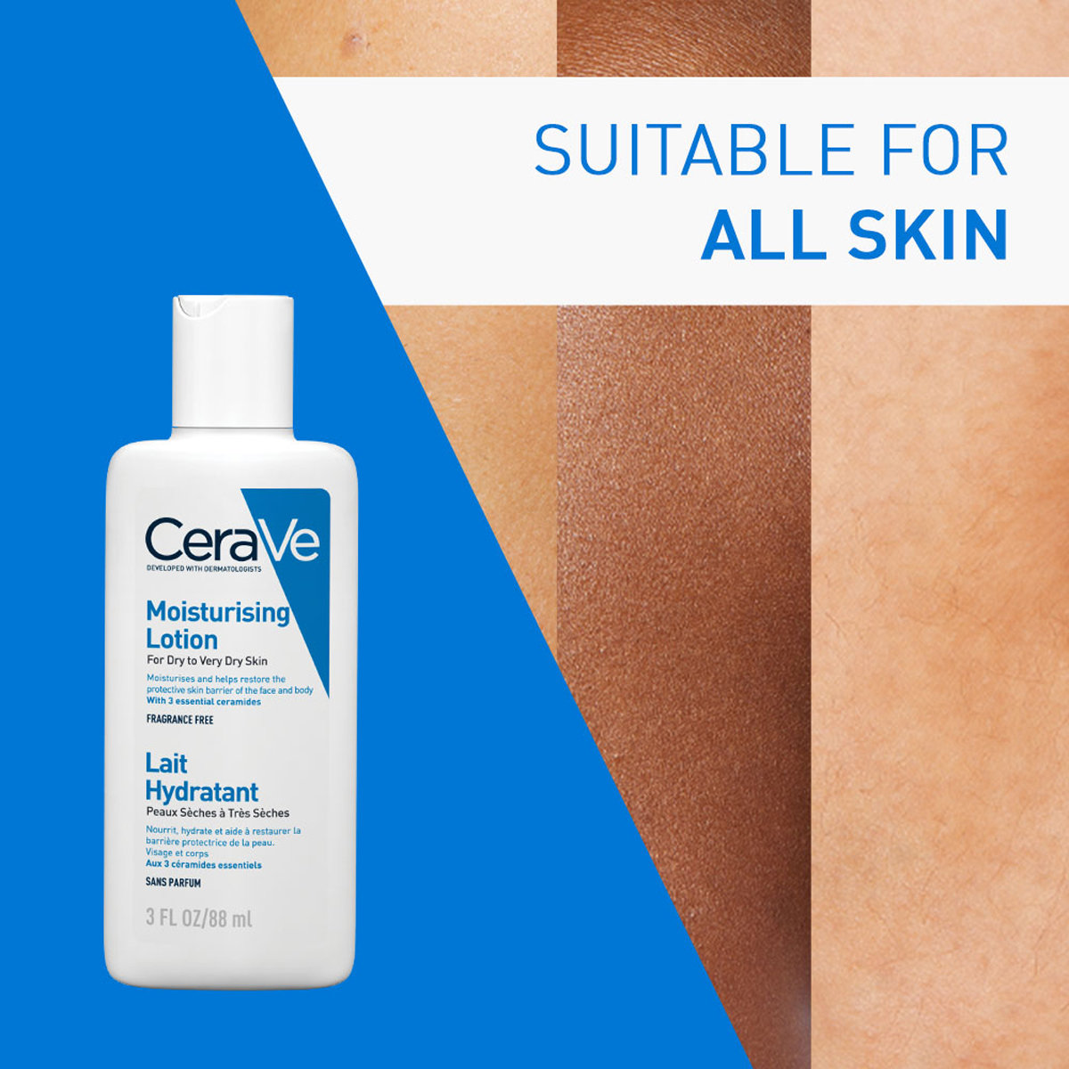 CeraVe Moisturising Lotion 88 ml | Ceramides & Hyaluronic Acid | Provides Long Lasting Hydration | Non Greasy | For Dry to Very Dry Skin, Pack of 1 CeraVe Moisturising Lotion 88 ml | Ceramides & Hyaluronic Acid | Provides Long Lasting Hydration | Non Greasy | For Dry to Very Dry Skin, Pack of 1