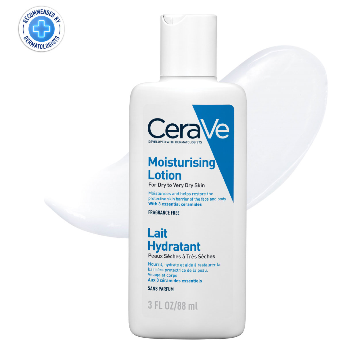 CeraVe Moisturising Lotion 88 ml | Ceramides & Hyaluronic Acid | Provides Long Lasting Hydration | Non Greasy | For Dry to Very Dry Skin, Pack of 1 CeraVe Moisturising Lotion 88 ml | Ceramides & Hyaluronic Acid | Provides Long Lasting Hydration | Non Greasy | For Dry to Very Dry Skin, Pack of 1