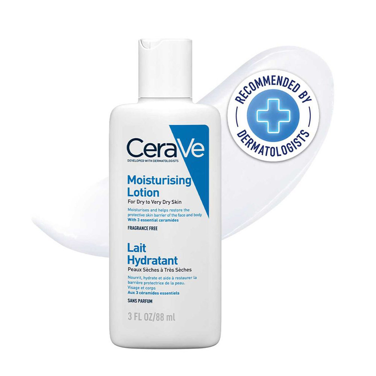 CeraVe Moisturising Lotion 88 ml | Ceramides & Hyaluronic Acid | Provides Long Lasting Hydration | Non Greasy | For Dry to Very Dry Skin, Pack of 1 CeraVe Moisturising Lotion 88 ml | Ceramides & Hyaluronic Acid | Provides Long Lasting Hydration | Non Greasy | For Dry to Very Dry Skin, Pack of 1