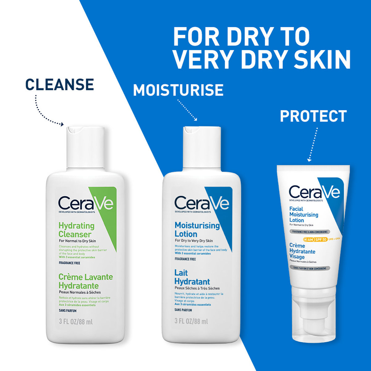CeraVe Moisturising Lotion 88 ml | Ceramides & Hyaluronic Acid | Provides Long Lasting Hydration | Non Greasy | For Dry to Very Dry Skin, Pack of 1 CeraVe Moisturising Lotion 88 ml | Ceramides & Hyaluronic Acid | Provides Long Lasting Hydration | Non Greasy | For Dry to Very Dry Skin, Pack of 1