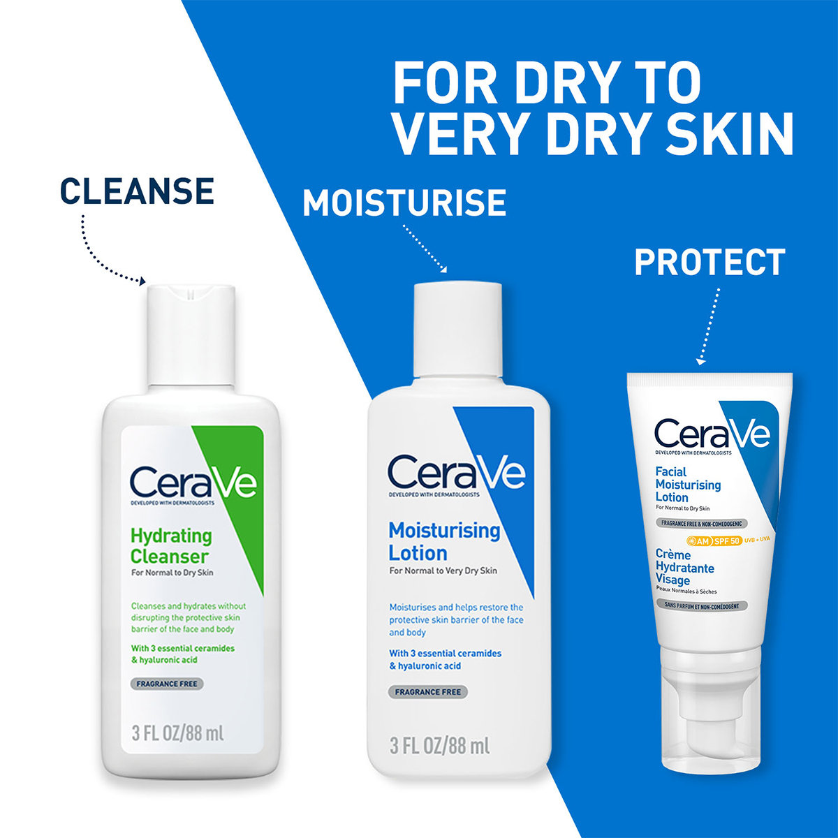 CeraVe Moisturising Lotion 88 ml | Ceramides & Hyaluronic Acid | Provides Long Lasting Hydration | Non Greasy | For Dry to Very Dry Skin, Pack of 1 CeraVe Moisturising Lotion 88 ml | Ceramides & Hyaluronic Acid | Provides Long Lasting Hydration | Non Greasy | For Dry to Very Dry Skin, Pack of 1