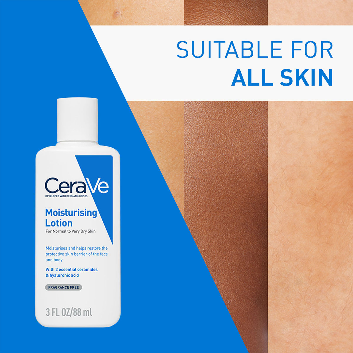 CeraVe Moisturising Lotion 88 ml | Ceramides & Hyaluronic Acid | Provides Long Lasting Hydration | Non Greasy | For Dry to Very Dry Skin, Pack of 1 CeraVe Moisturising Lotion 88 ml | Ceramides & Hyaluronic Acid | Provides Long Lasting Hydration | Non Greasy | For Dry to Very Dry Skin, Pack of 1
