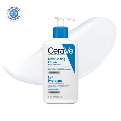 CeraVe Moisturising Lotion 236 ml | Ceramides &amp; Hyaluronic Acid | Provides Long Lasting Hydration | Non Greasy | For Dry to Very Dry Skin, Pack of 1