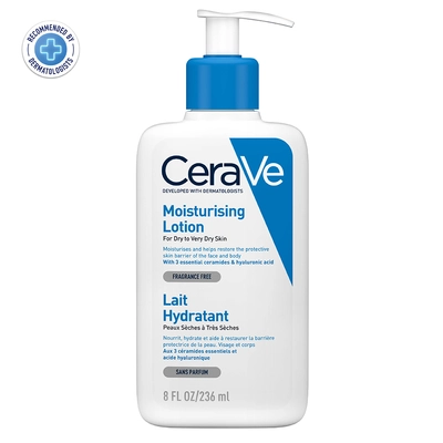 CeraVe Moisturising Lotion 236 ml | Ceramides &amp; Hyaluronic Acid | Provides Long Lasting Hydration | Non Greasy | For Dry to Very Dry Skin, Pack of 1