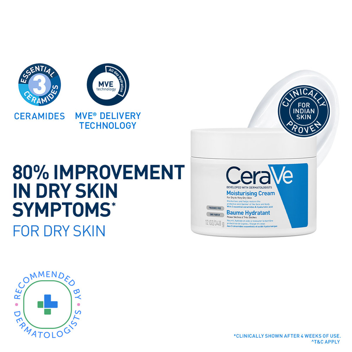CeraVe Moisturising Cream 340 gm | Ceramides & Hyaluronic Acid | Provides Long Lasting Hydration | Non Greasy | For Dry to Very Dry Skin CeraVe Moisturising Cream 340 gm | Ceramides & Hyaluronic Acid | Provides Long Lasting Hydration | Non Greasy | For Dry to Very Dry Skin