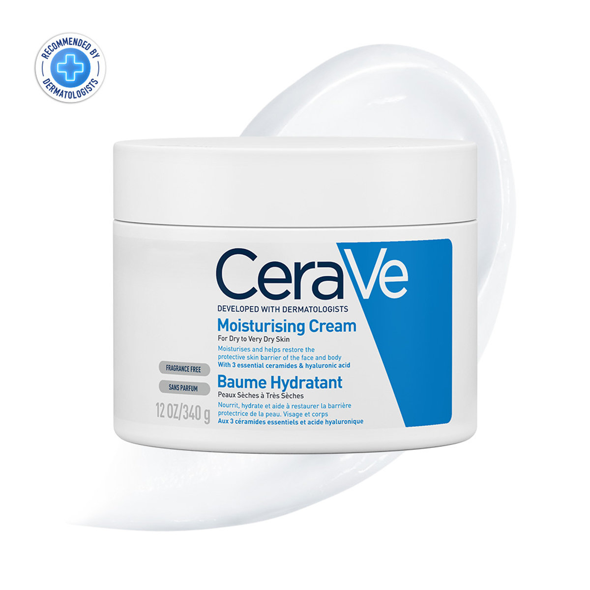 CeraVe Moisturising Cream 340 gm | Ceramides & Hyaluronic Acid | Provides Long Lasting Hydration | Non Greasy | For Dry to Very Dry Skin, Pack of 1 CeraVe Moisturising Cream 340 gm | Ceramides & Hyaluronic Acid | Provides Long Lasting Hydration | Non Greasy | For Dry to Very Dry Skin, Pack of 1