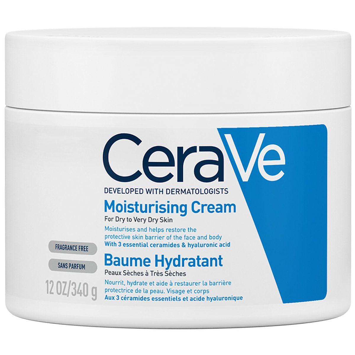 CeraVe Moisturising Cream 340 gm | Ceramides & Hyaluronic Acid | Provides Long Lasting Hydration | Non Greasy | For Dry to Very Dry Skin, Pack of 1 CeraVe Moisturising Cream 340 gm | Ceramides & Hyaluronic Acid | Provides Long Lasting Hydration | Non Greasy | For Dry to Very Dry Skin, Pack of 1
