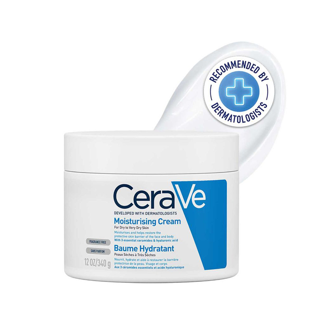 CeraVe Moisturising Cream 340 gm | Ceramides & Hyaluronic Acid | Provides Long Lasting Hydration | Non Greasy | For Dry to Very Dry Skin, Pack of 1 CeraVe Moisturising Cream 340 gm | Ceramides & Hyaluronic Acid | Provides Long Lasting Hydration | Non Greasy | For Dry to Very Dry Skin, Pack of 1