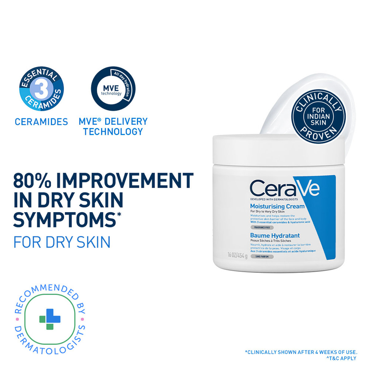 CeraVe Moisturising Cream 454 gm | Ceramides & Hyaluronic Acid | Provides Long Lasting Hydration | Non Greasy | For Dry to Very Dry Skin CeraVe Moisturising Cream 454 gm | Ceramides & Hyaluronic Acid | Provides Long Lasting Hydration | Non Greasy | For Dry to Very Dry Skin