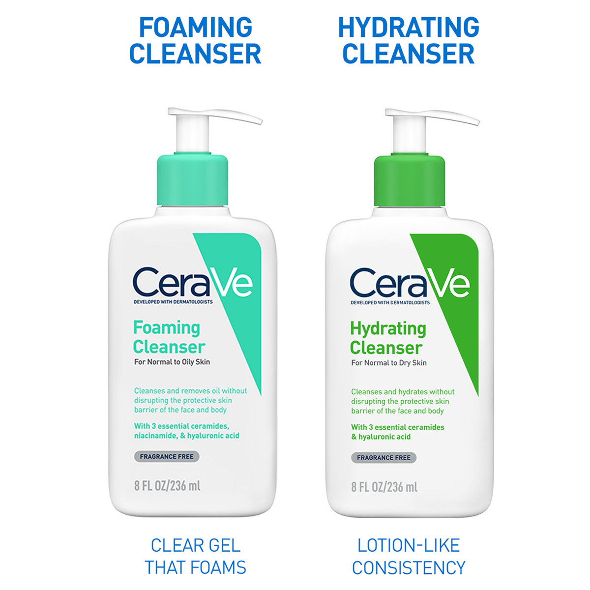 CeraVe Foaming Cleanser 236 ml | Ceramides, Niacinamides, Hyaluronic Acid | Gently Cleanses | Controls Oil | For Normal to Oily Skin, Pack of 1 CeraVe Foaming Cleanser 236 ml | Ceramides, Niacinamides, Hyaluronic Acid | Gently Cleanses | Controls Oil | For Normal to Oily Skin, Pack of 1