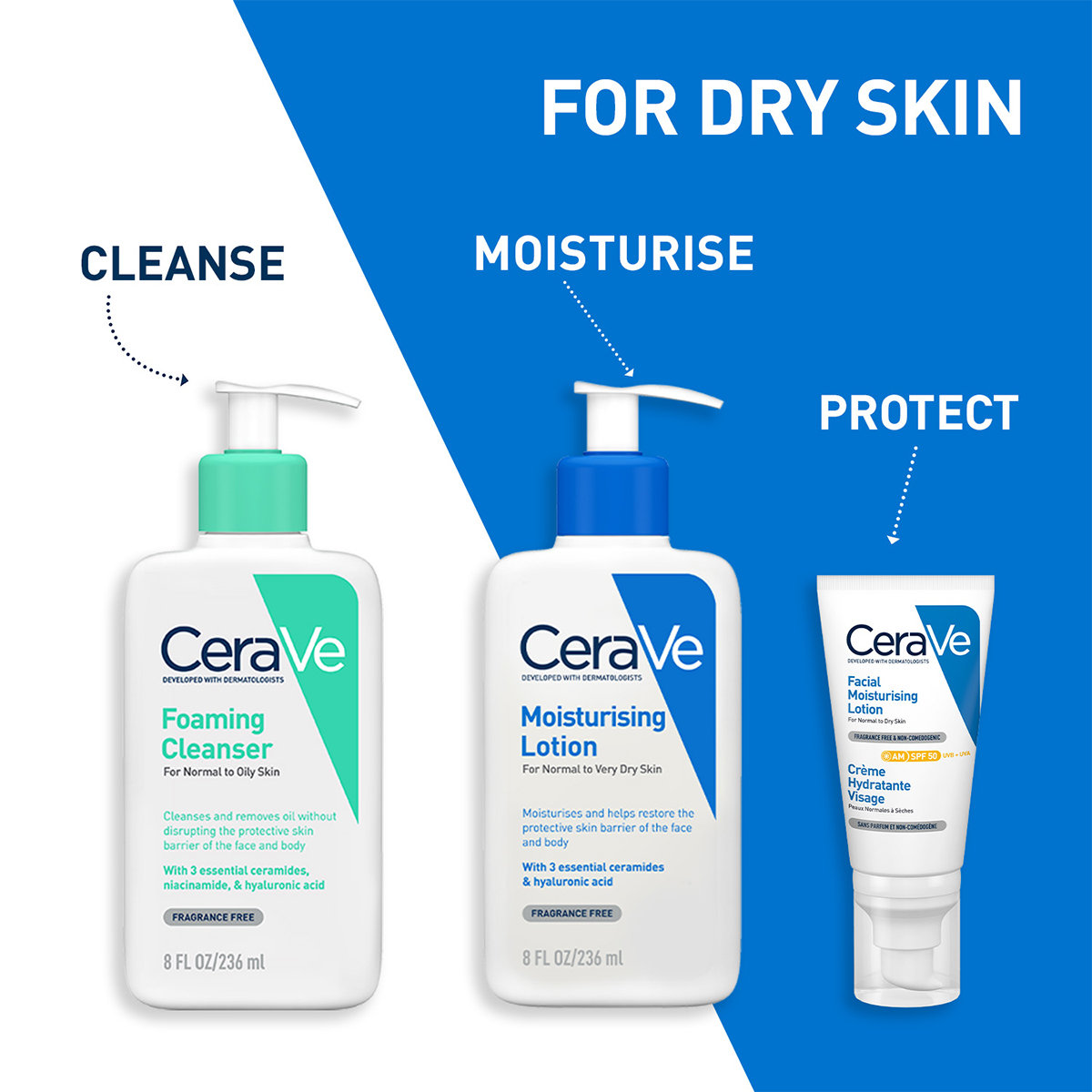 CeraVe Foaming Cleanser 236 ml | Ceramides, Niacinamides, Hyaluronic Acid | Gently Cleanses | Controls Oil | For Normal to Oily Skin, Pack of 1 CeraVe Foaming Cleanser 236 ml | Ceramides, Niacinamides, Hyaluronic Acid | Gently Cleanses | Controls Oil | For Normal to Oily Skin, Pack of 1