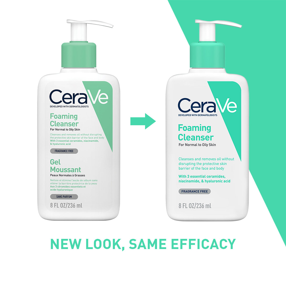 CeraVe Foaming Cleanser 236 ml | Ceramides, Niacinamides, Hyaluronic Acid | Gently Cleanses | Controls Oil | For Normal to Oily Skin, Pack of 1 CeraVe Foaming Cleanser 236 ml | Ceramides, Niacinamides, Hyaluronic Acid | Gently Cleanses | Controls Oil | For Normal to Oily Skin, Pack of 1
