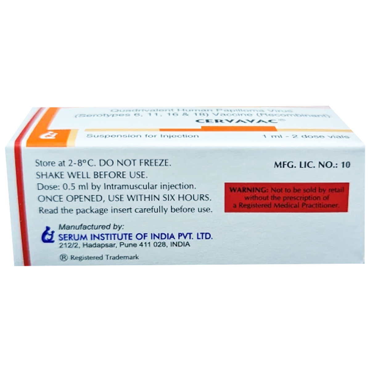 Cervavac Injection 0.5 ml, Pack of 1 Cervavac Injection 0.5 ml, Pack of 1