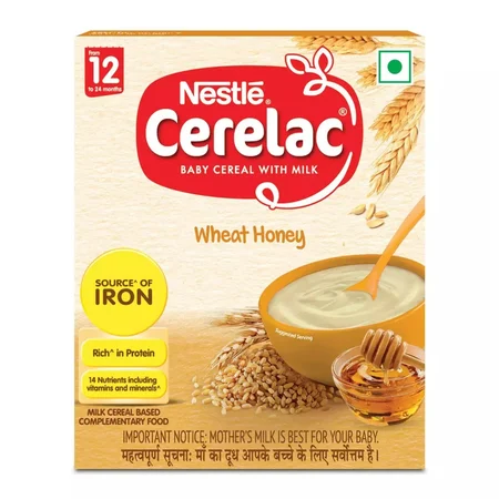 CERELAC Baby Food Cereal | Wheat Honey for 12 to 24 Months Baby | Source of Iron & Protein | Instant Baby Food Cereal | 300 gm