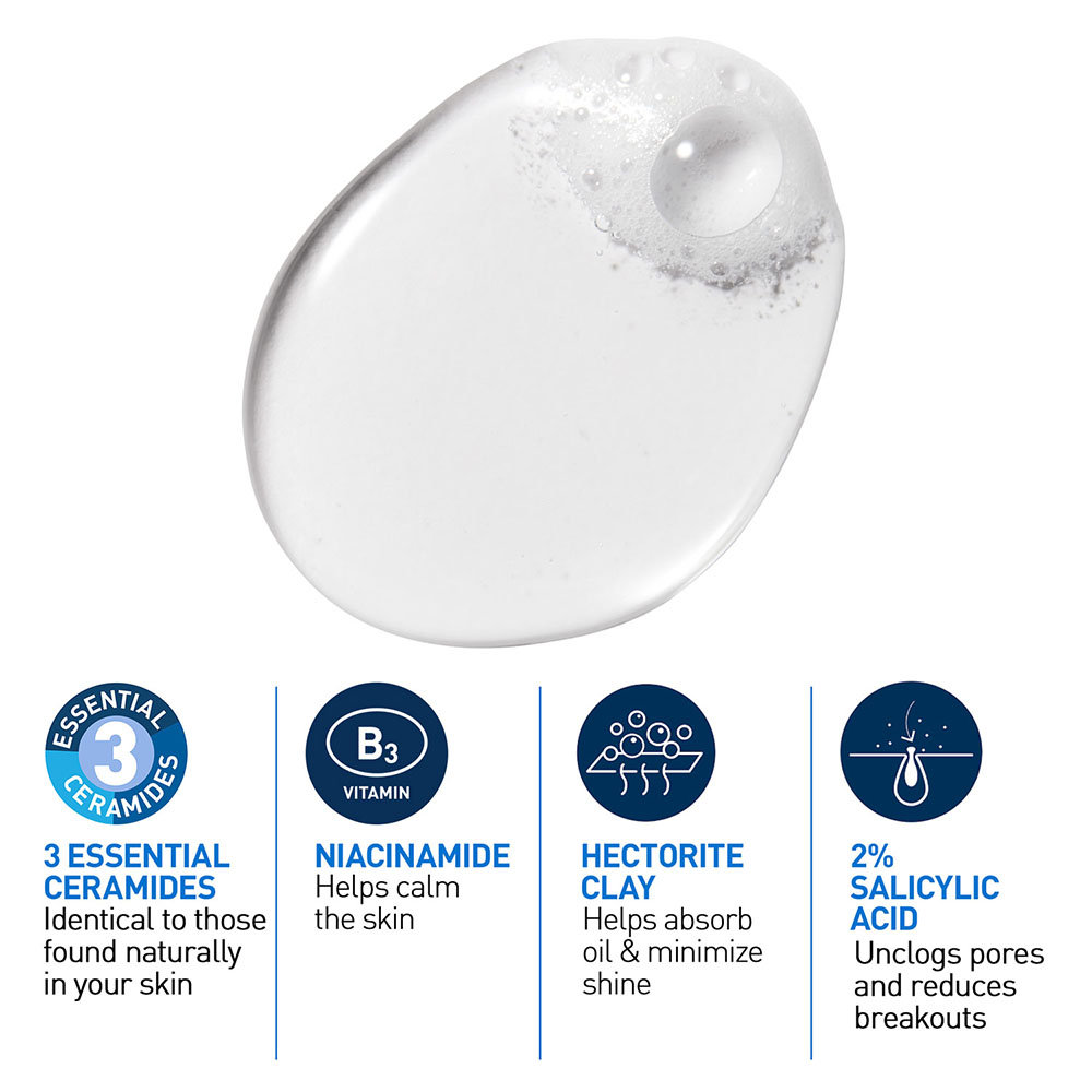 CeraVe Blemish Control Cleanser 236 ml | with 2% Salicylic Acid & Niacinamide for Acne-Prone Skin, Pack of 1 CeraVe Blemish Control Cleanser 236 ml | with 2% Salicylic Acid & Niacinamide for Acne-Prone Skin, Pack of 1