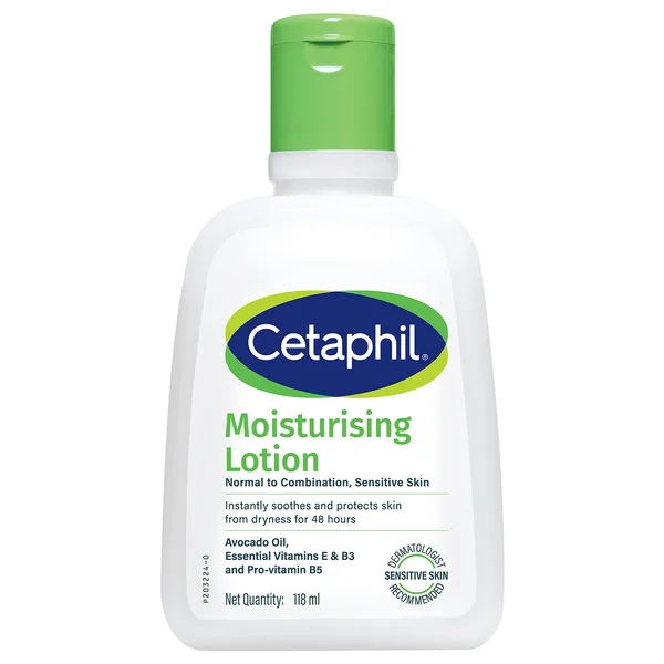 Cetaphil Moisturising Lotion 100 ml | Avacado Oil, Essentials Vitamin E, B3, Pro Vitamin B5 | provides Moisturisation | Prevent Skin Dryness For 48 Hours | Light Weight Lotion | No Greasy Formula | For Normal To Combination, Sensitive Skin