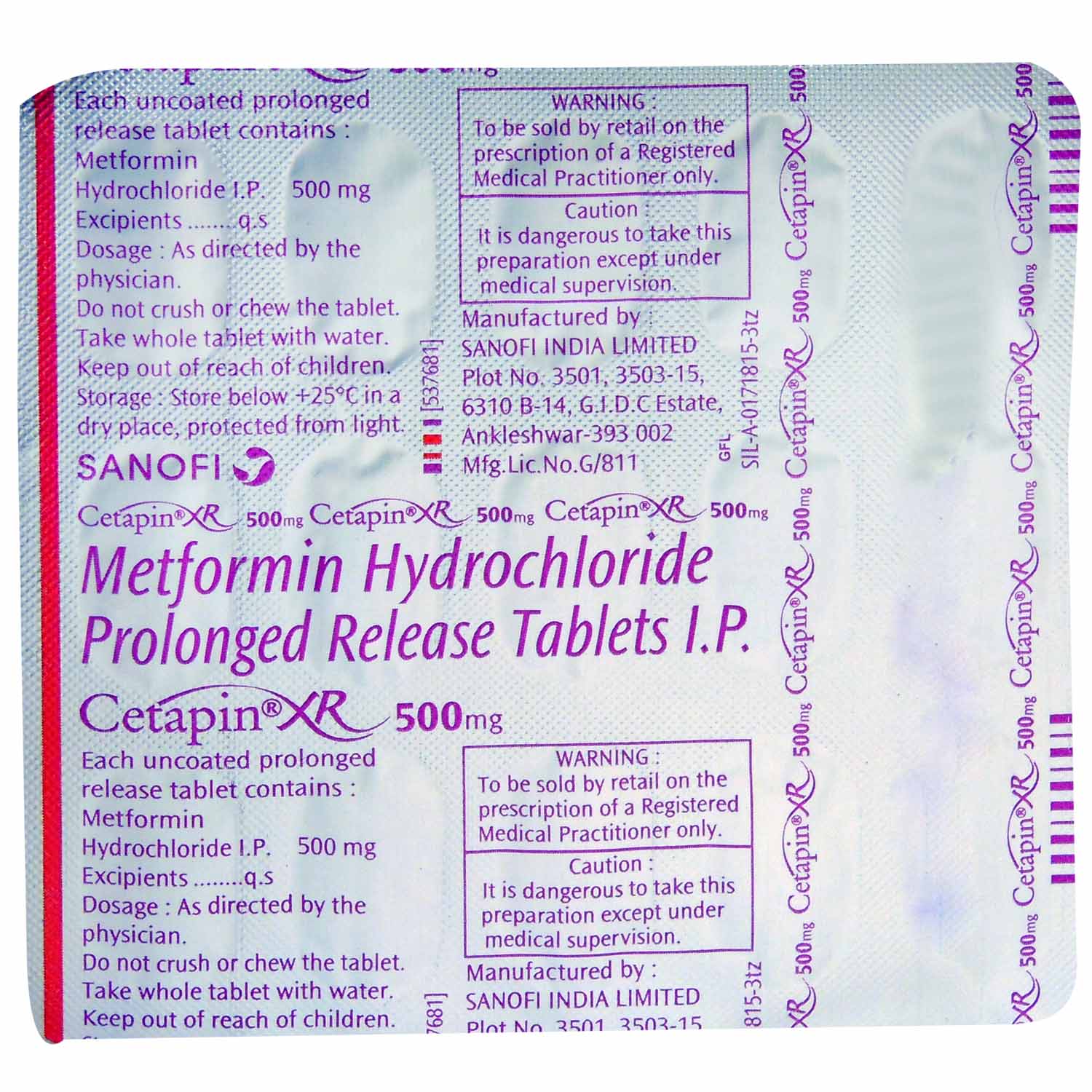 Cetapin XR 500 mg Tablet 15's, Pack of 15 TABLETS Cetapin XR 500 mg Tablet 15's, Pack of 15 TABLETS