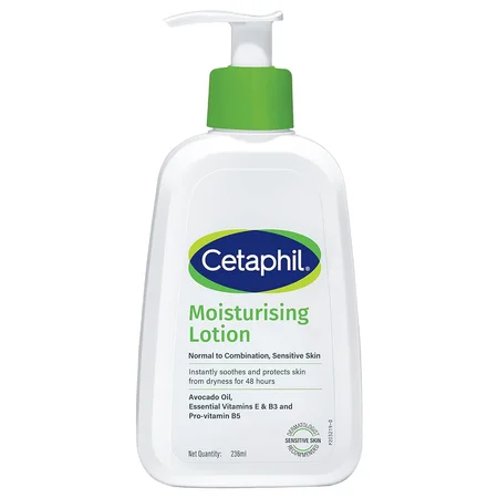 Cetaphil Moisturising Lotion 236 ml | Avacado Oil, Essentials Vitamin E, B3, Pro Vitamin B5 | provides Moisturisation | Prevent Skin Dryness For 48 Hours | Light Weight Lotion | No Greasy Formula | For Normal To Combination, Sensitive Skin