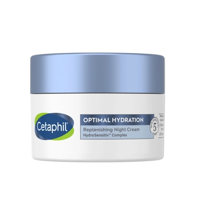 Cetaphil Optimal Hydration Replenishing Night Cream 50 gm | Hypersensitive Complex | Hydrated Skin, Pack of 1