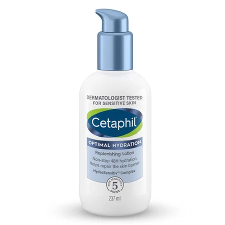 Cetaphil Optimal Hydration Replenishing Lotion 237 ml | Hypersensitive Complex | Reduce Skin Roughness & Dryness | Skin Hydration upto 48 hrs |Non Greasy Formula | For Dehydrated, Sensitive Skin