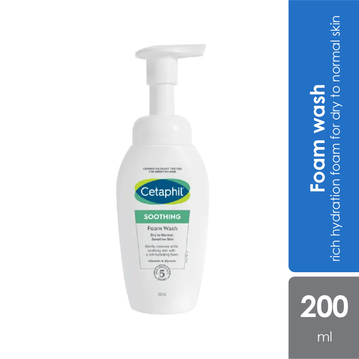 Cetaphil Soothing Foam Face Wash 200 ml | Allantoin & Glycerin | Sooths Skin Irritation | Rich Hydration | For Dry, Normal Sensitive Skin, Pack of 1 Cetaphil Soothing Foam Face Wash 200 ml | Allantoin & Glycerin | Sooths Skin Irritation | Rich Hydration | For Dry, Normal Sensitive Skin, Pack of 1
