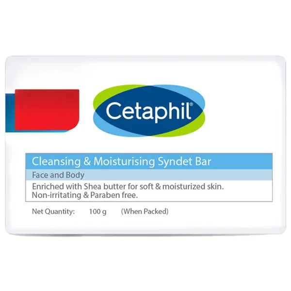 Cetaphil Cleansing &amp; Moisturising Syndet Bar, 100 gm, Pack of 1
