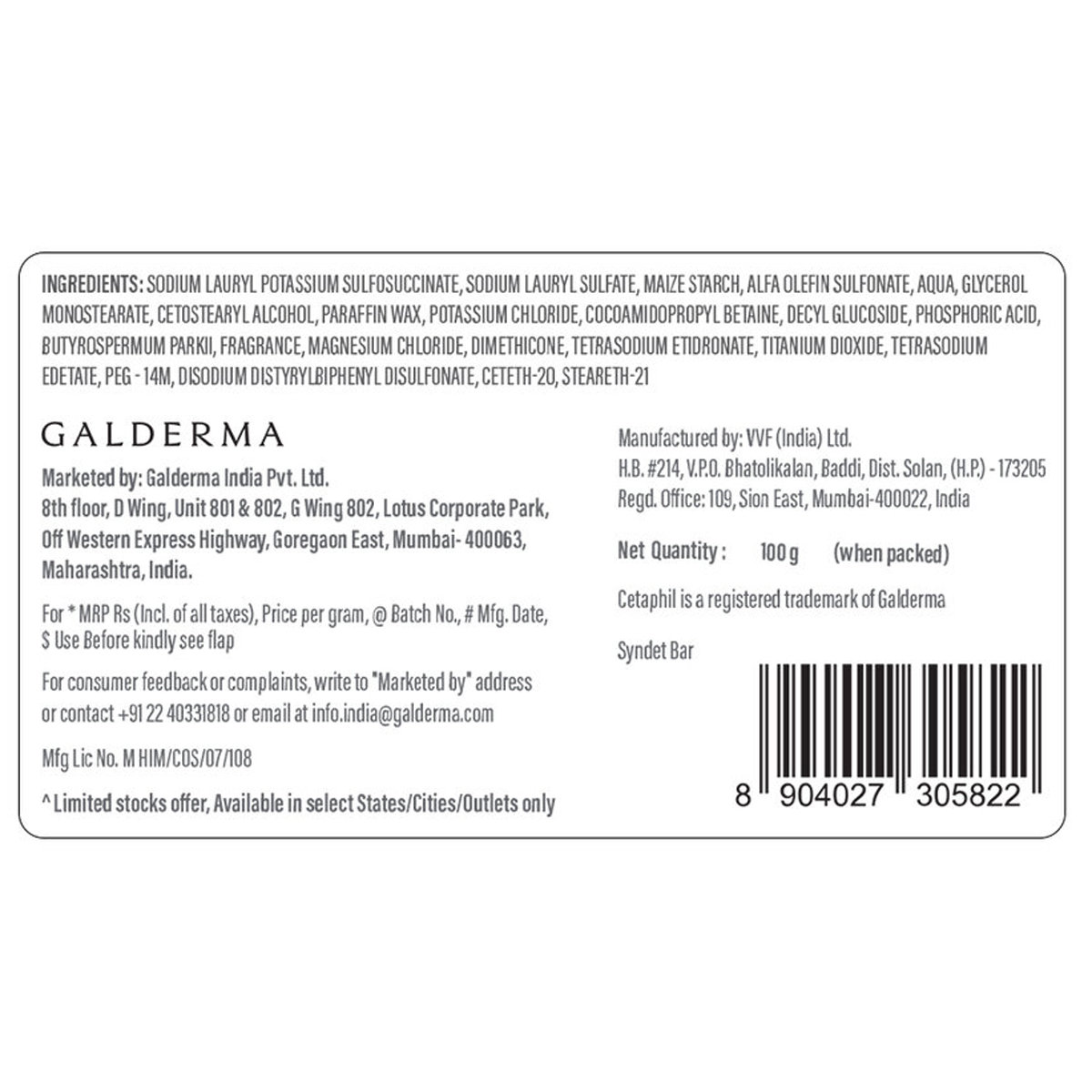 Cetaphil Cleansing & Moisturising Syndet Bar, 100 gm, Pack of 1 Cetaphil Cleansing & Moisturising Syndet Bar, 100 gm, Pack of 1