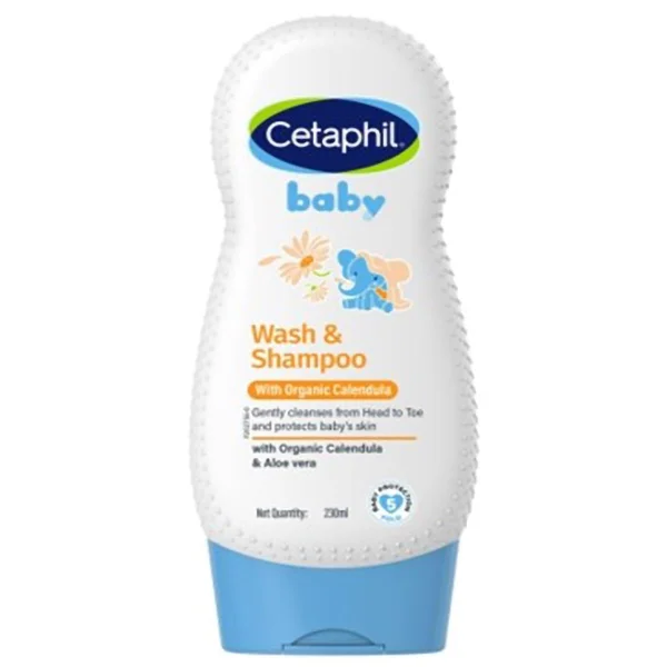 Cetaphil Baby Wash &amp; Shampoo with Organic Calendula, 230 ml, Pack of 1