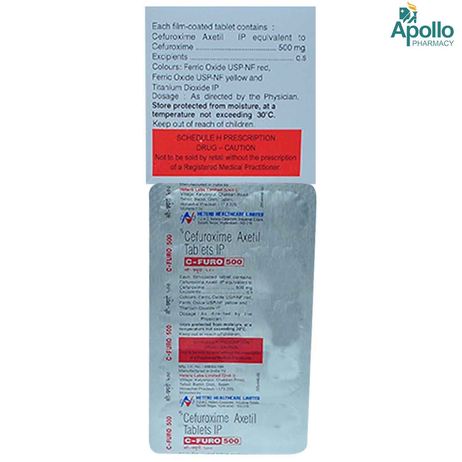 C Furo 500 mg Tablet 10's, Pack of 10 TabletS C Furo 500 mg Tablet 10's, Pack of 10 TabletS