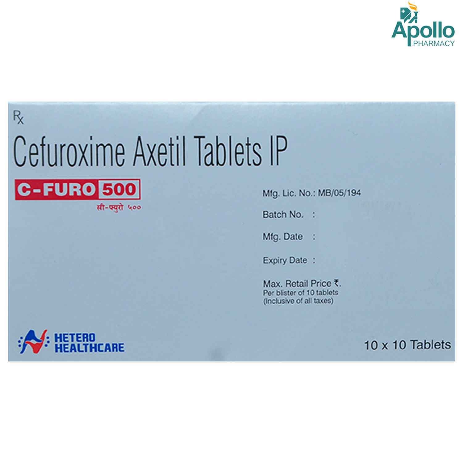 C Furo 500 mg Tablet 10's, Pack of 10 TabletS C Furo 500 mg Tablet 10's, Pack of 10 TabletS