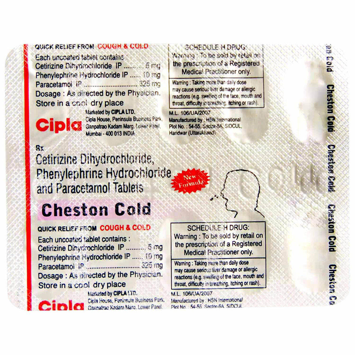 Cheston Cold Tablet 10's Price, Uses, Side Effects, Composition