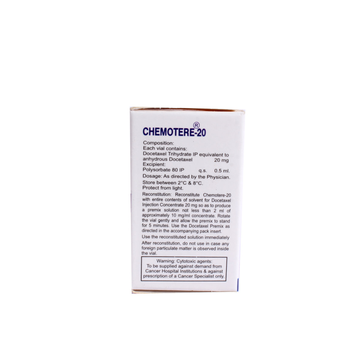 Chemotere * 20Mg/0.5Ml Inj, Pack of 1 Injection Chemotere * 20Mg/0.5Ml Inj, Pack of 1 Injection