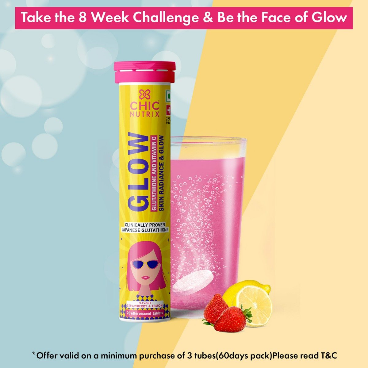 Chicnutrixglow Japanese OPITAC Glutathione, 20 Effervescent Tablets | for Clear & Glowing Skin, Pack of 1 Chicnutrixglow Japanese OPITAC Glutathione, 20 Effervescent Tablets | for Clear & Glowing Skin, Pack of 1