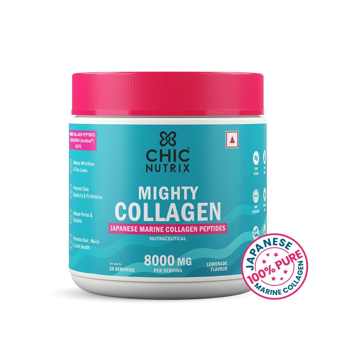 CHICNUTRIX Collagen Lemonade Powder, 237.50 gm | Anti-Ageing, Firm & Youthful Skin 25 Servings, Pack of 1 CHICNUTRIX Collagen Lemonade Powder, 237.50 gm | Anti-Ageing, Firm & Youthful Skin 25 Servings, Pack of 1