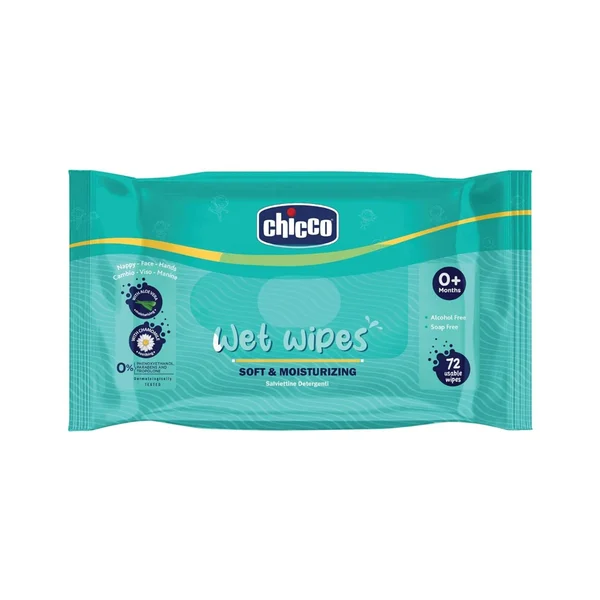 Chicco Soft &amp; Moisturizing Wet Wipes, 72 Count, Pack of 1
