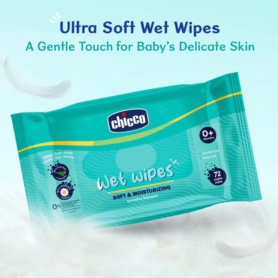 Chicco Soft &amp; Moisturizing Wet Wipes, 72 Count, Pack of 1