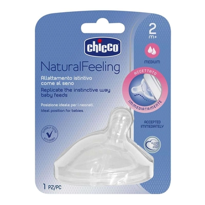 Chicco Natural Feeling Teat for 2M+ Medium, 1 Count, Pack of 1