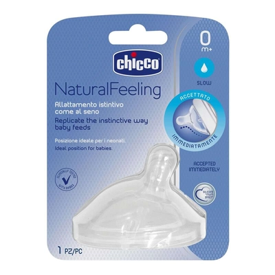 Chicco Natural Feeling Teat for 0M+ Regular, 1 Count, Pack of 1