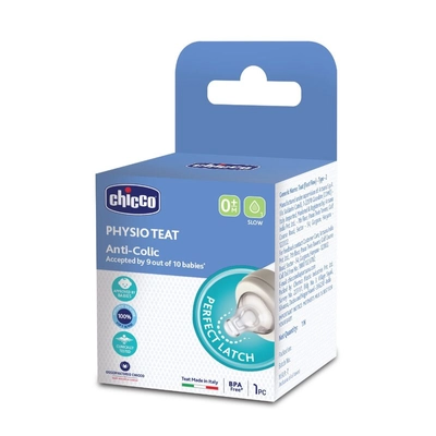 Chicco Physio Teat Anti-Colic for OM+ Slow, 1 Count, Pack of 1