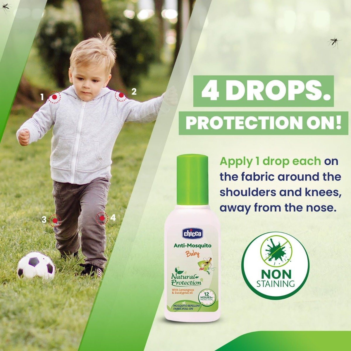 Chicco Anti-Mosquito Baby Fabric Roll On, 16 ml (2x8 ml), Pack of 1 Chicco Anti-Mosquito Baby Fabric Roll On, 16 ml (2x8 ml), Pack of 1