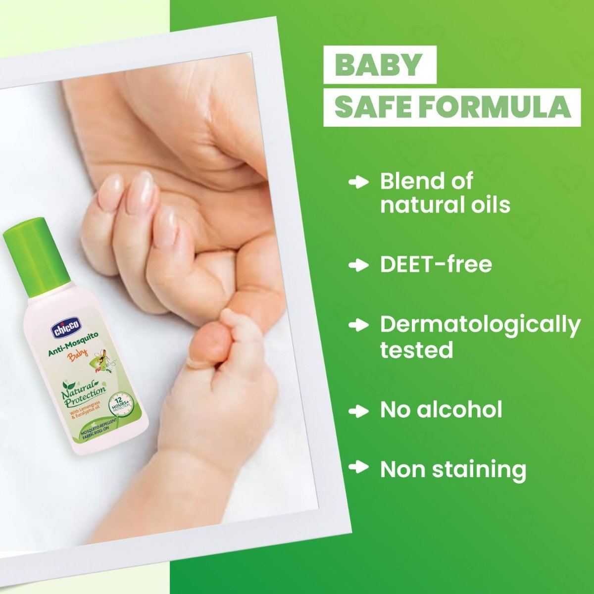 Chicco Anti-Mosquito Baby Fabric Roll On, 16 ml (2x8 ml), Pack of 1 Chicco Anti-Mosquito Baby Fabric Roll On, 16 ml (2x8 ml), Pack of 1