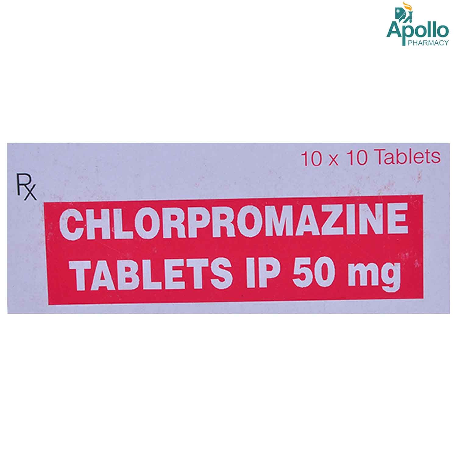 Buy Chlorpromazine 50 mg Tablet 10's Online