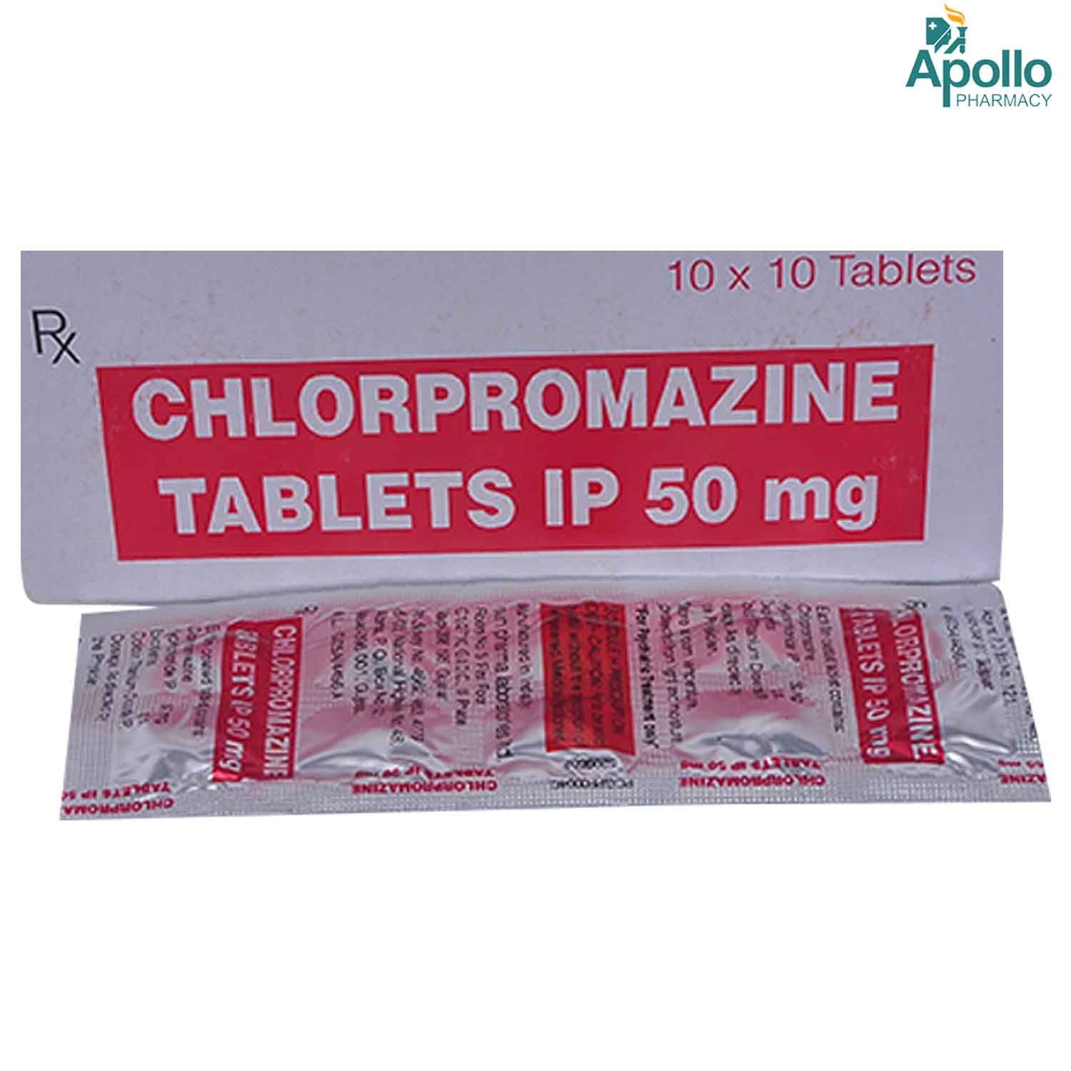 Chlorpromazine 50 Mg Tablet 10's Price, Uses, Side Effects, Composition ...