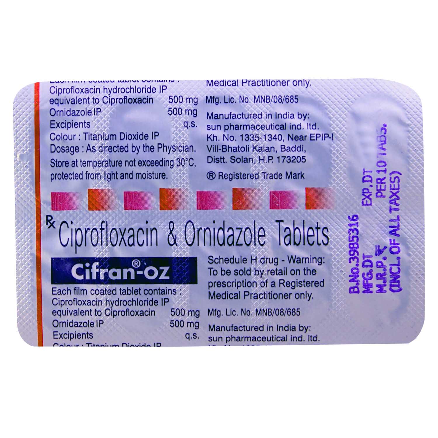 Cifran-OZ Tablet 10's, Pack of 10 TABLETS Cifran-OZ Tablet 10's, Pack of 10 TABLETS