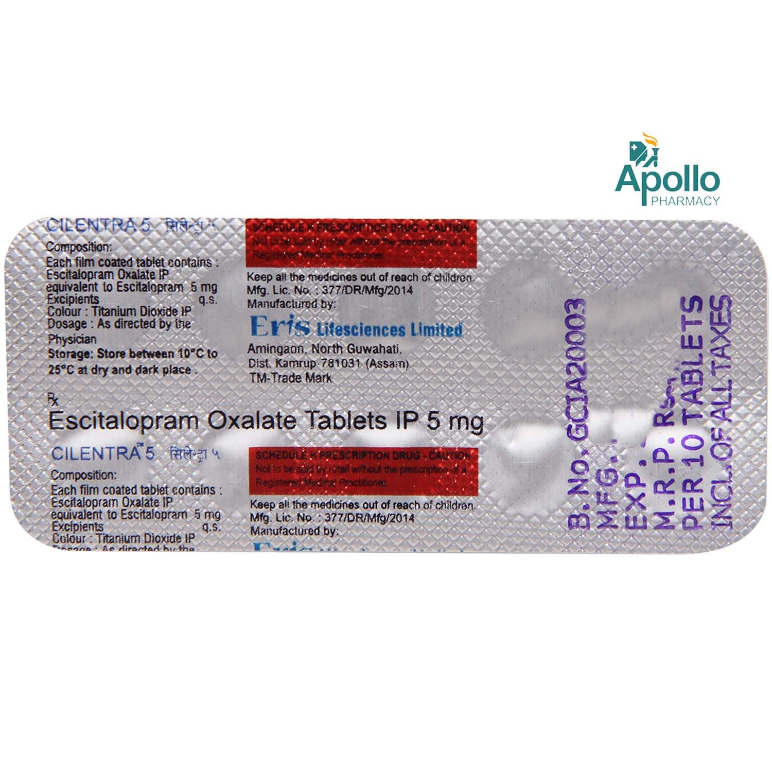 Cilentra 5 Tablet 10's Price, Uses, Side Effects, Composition - Apollo ...