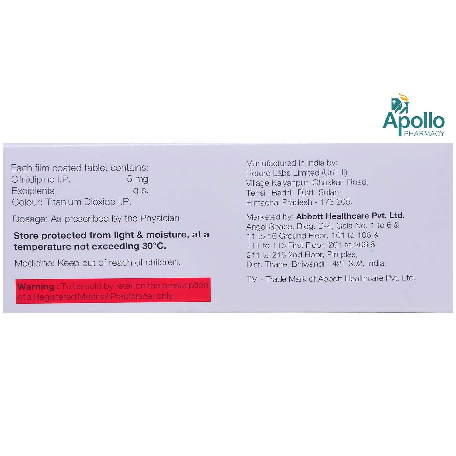 Ciladuo 5 Tablet 10's, Pack of 10 TABLETS Ciladuo 5 Tablet 10's, Pack of 10 TABLETS