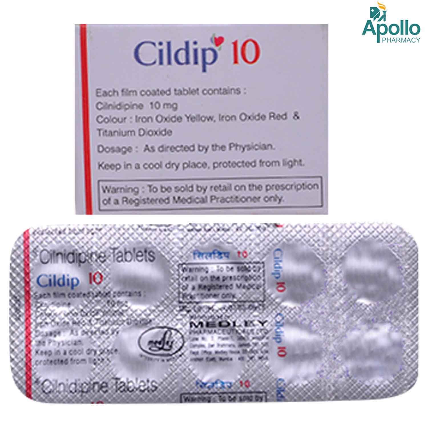 Cildip 10 Tablet 10's, Pack of 10 TABLETS Cildip 10 Tablet 10's, Pack of 10 TABLETS