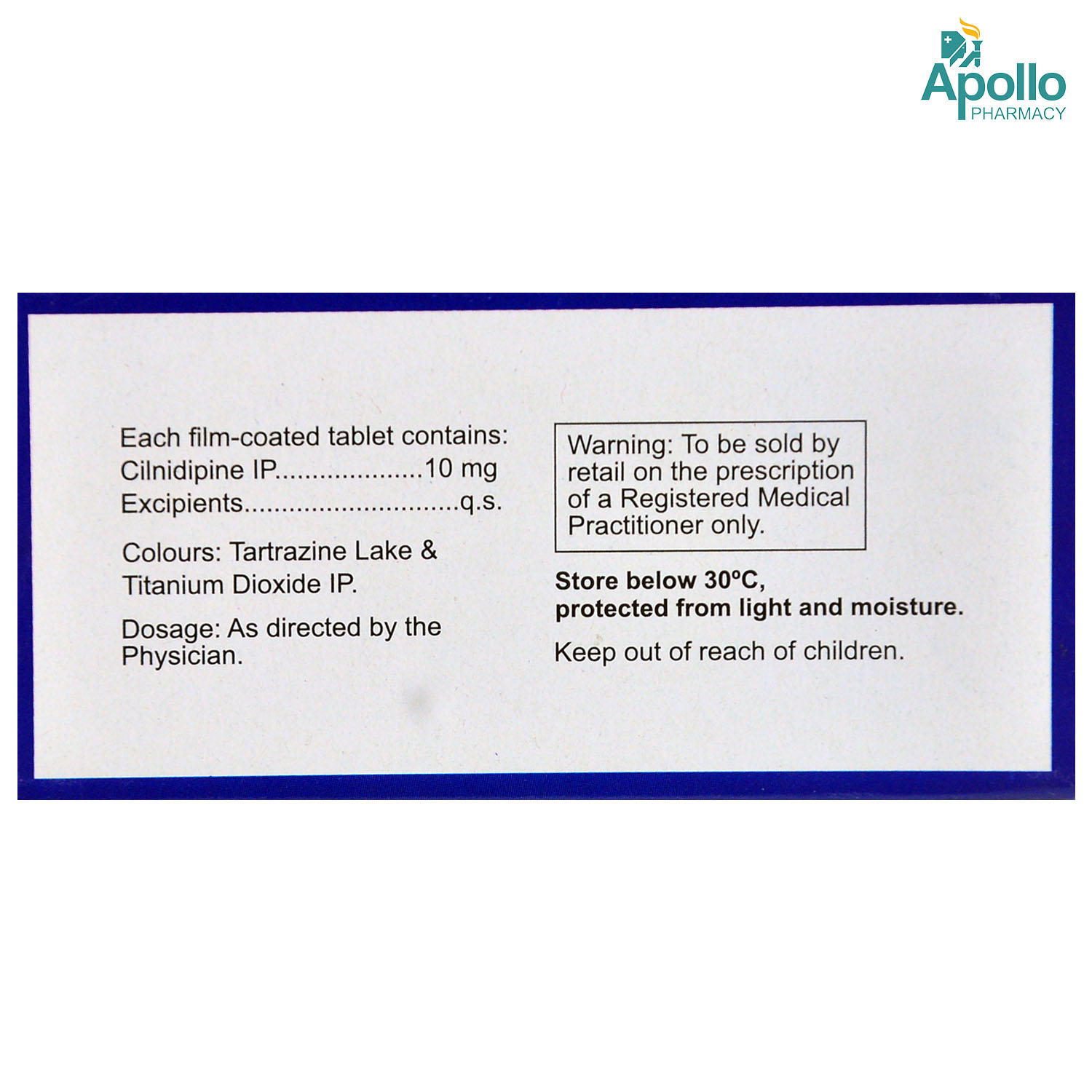 Cilnikem-10 Tablet 10's, Pack of 10 TABLETS Cilnikem-10 Tablet 10's, Pack of 10 TABLETS