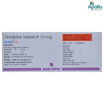 Cilday-10 Tablet 10's, Pack of 10 TABLETS